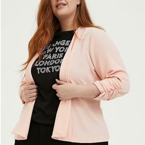 TORRID PEACH PINK DRAPE FRONT BLAZER
